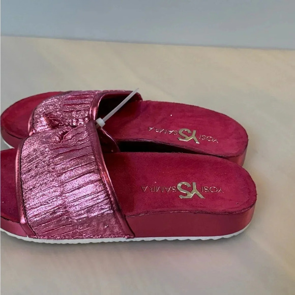 Yosi Samra Miss Ariel Slide in Pink Metallic Size 3 - Picture 2 of 5
